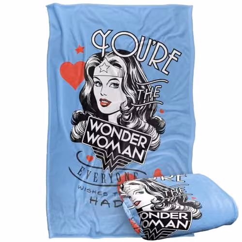 Warner Bros. Wonder Woman Super Soft Fleece Throw Blanket, Multicolour, W: 91 cm x D: 147 cm – 1