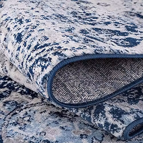 THE RUGS Montana Vintage Oriental Area Rug in Blue and White, W: 80 cm, D: 150 cm – 4