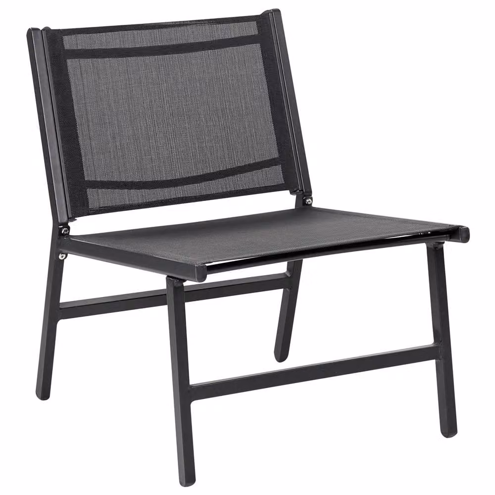 Wyld and Coco Folding Garden Chair with Footrest in Black Aluminium and Metal, W/D/H: 70 x 60 x 54 cm – 3