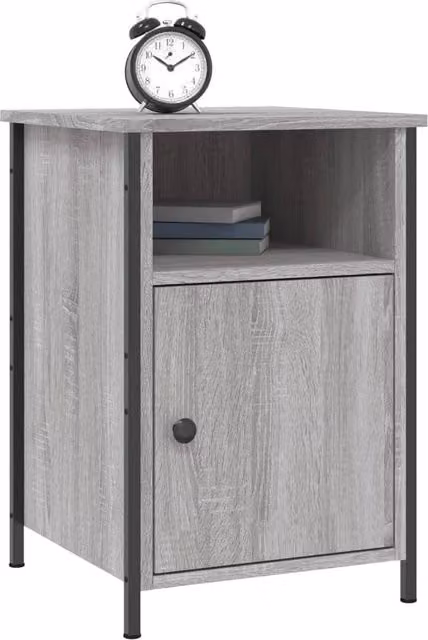 Berkfield Home Elegant Bedside Cabinet in Grey Sonoma, W/D/H: 40 x 42 x 60 cm