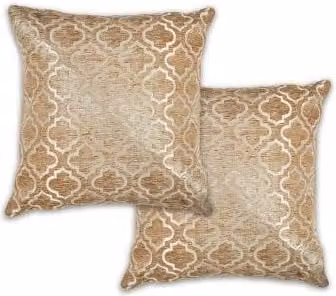 New Edge Blinds Marrakesh Gold Chenille Square Cushion Cover, W x D: 43 x 43 cm