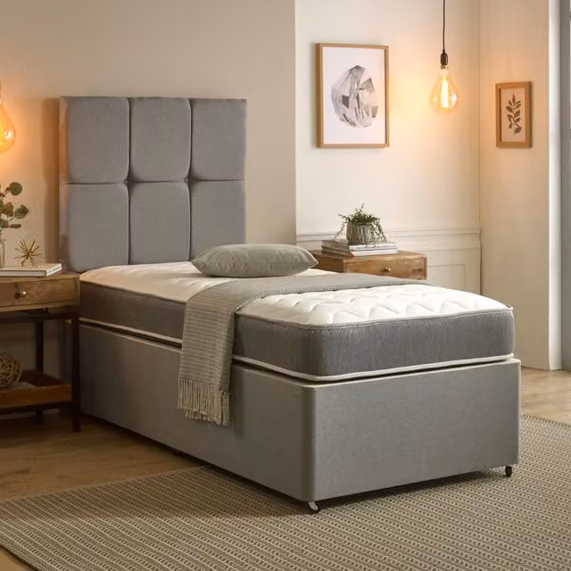 Starlight Beds Zig Zag Hybrid Spring Mattress in Grey, Soft Firmness, Depth: 19 cm, W/D/H: 140 x 200 x 19 cm