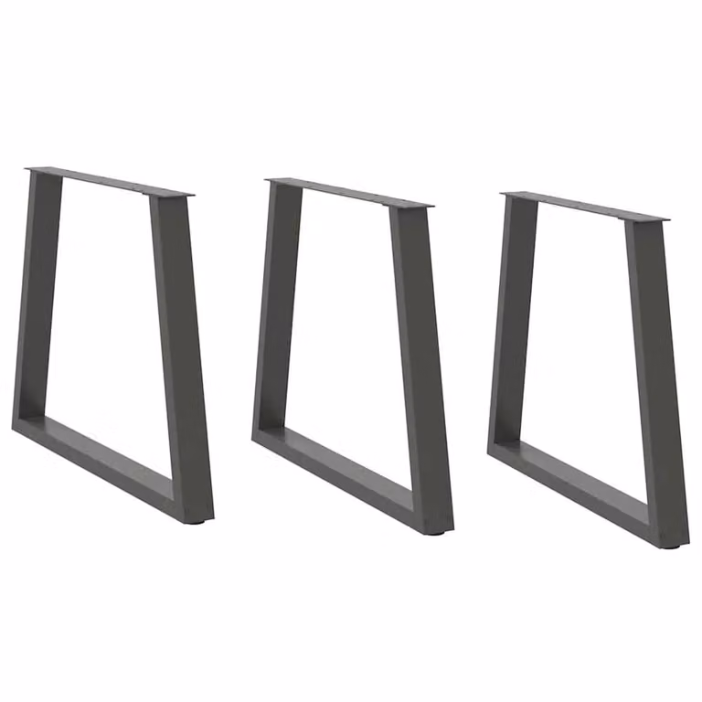 Berkfield Home V-Shape Dining Table Legs, 3 Piece Set, Anthracite Black Steel, H: 70 x (72-73.3) cm