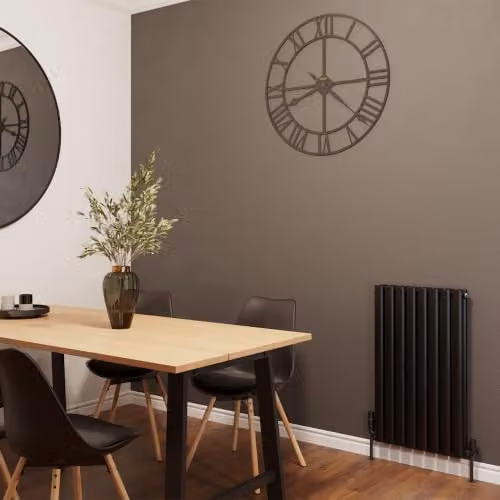 UK Radiators Omeara Black Elliptical Tube Horizontal Designer Radiator W: 464 mm, H: 800 mm – 3
