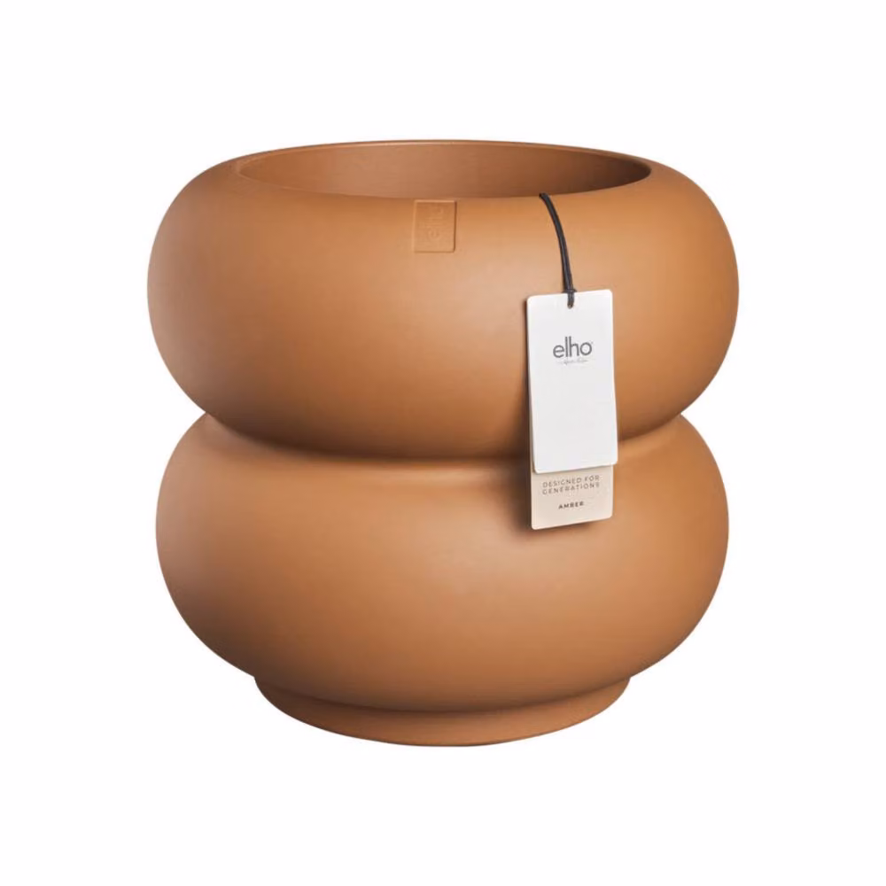Elho Amber Roll Low 43 Plant Pot in Brown for Indoor and Outdoor Use – 4