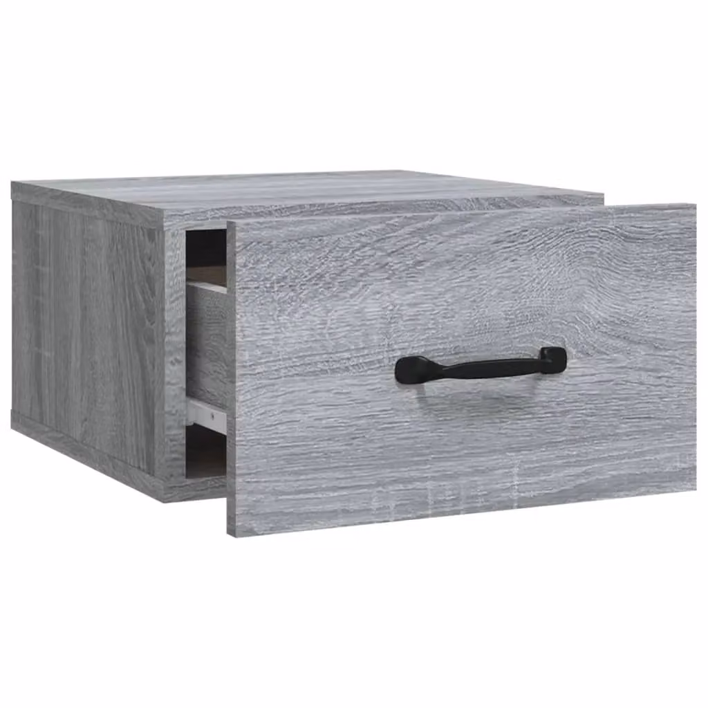 Berkfield Home Wall-mounted Bedside Cabinets, 2 Pieces, Grey Sonoma, W/D/H: 35 x 35 x 20 cm – 3