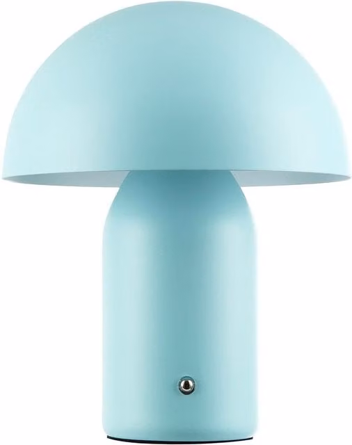 Happy Homewares Modern Rechargeable Mushroom Table Lamp with Touch Dimmer in Blue, Height: 25.4 cm – 1