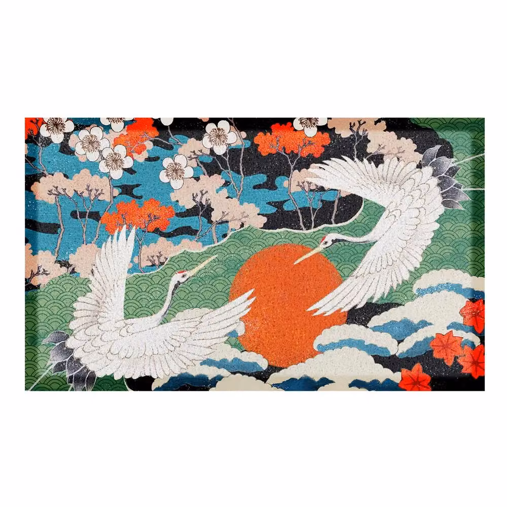 Artsy Mats Japanese Bird Indoor and Outdoor Doormat, Multicolour, W: 70 cm, D: 40 cm – 2