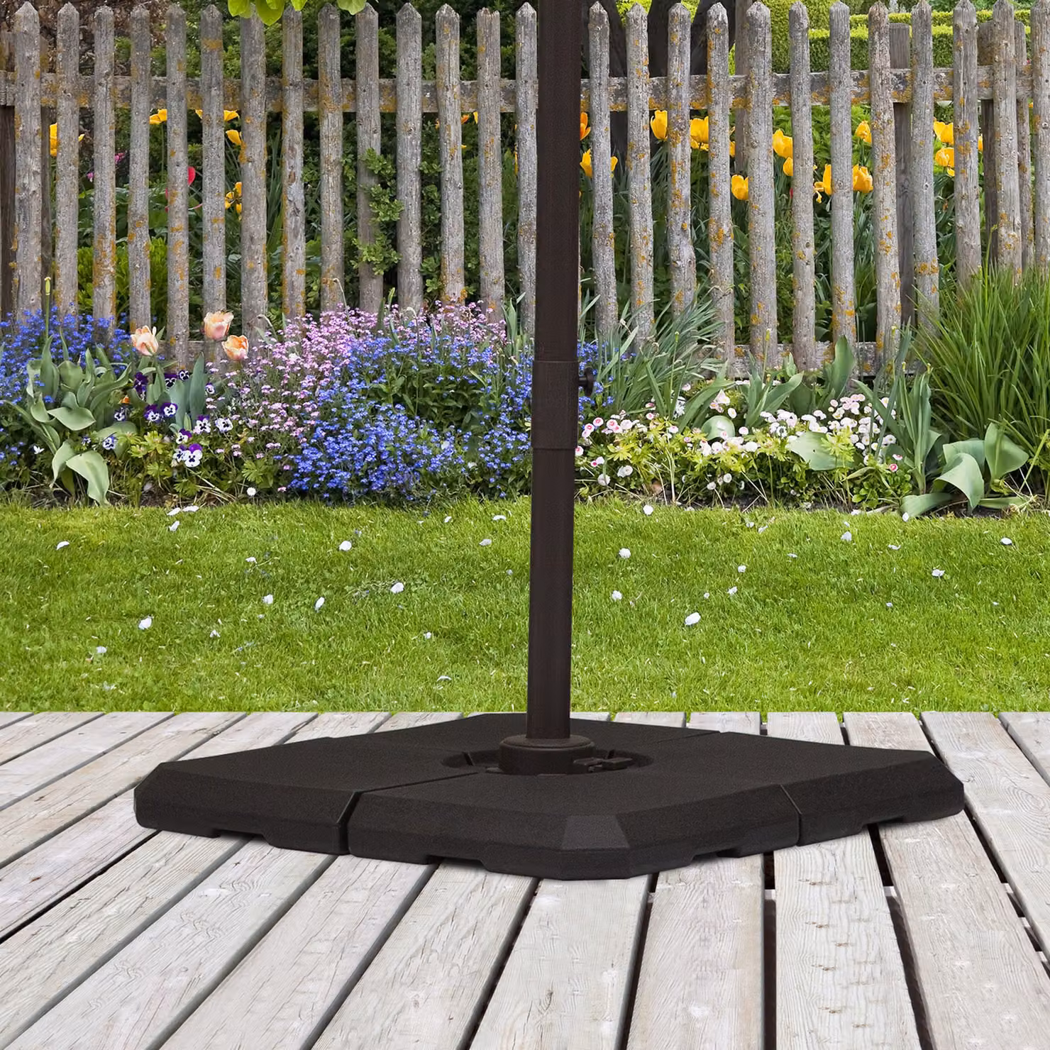 Outsunny Black HD Polyethylene Sand or Water Fillable Parasol Base – 2