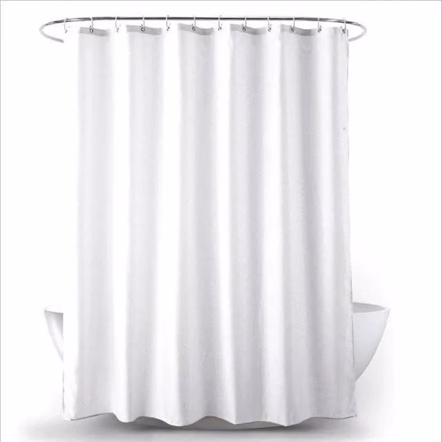 Kelvenix Waterproof and Mould Resistant Polyester Shower Curtain in White, W: 100 cm, H: 180 cm