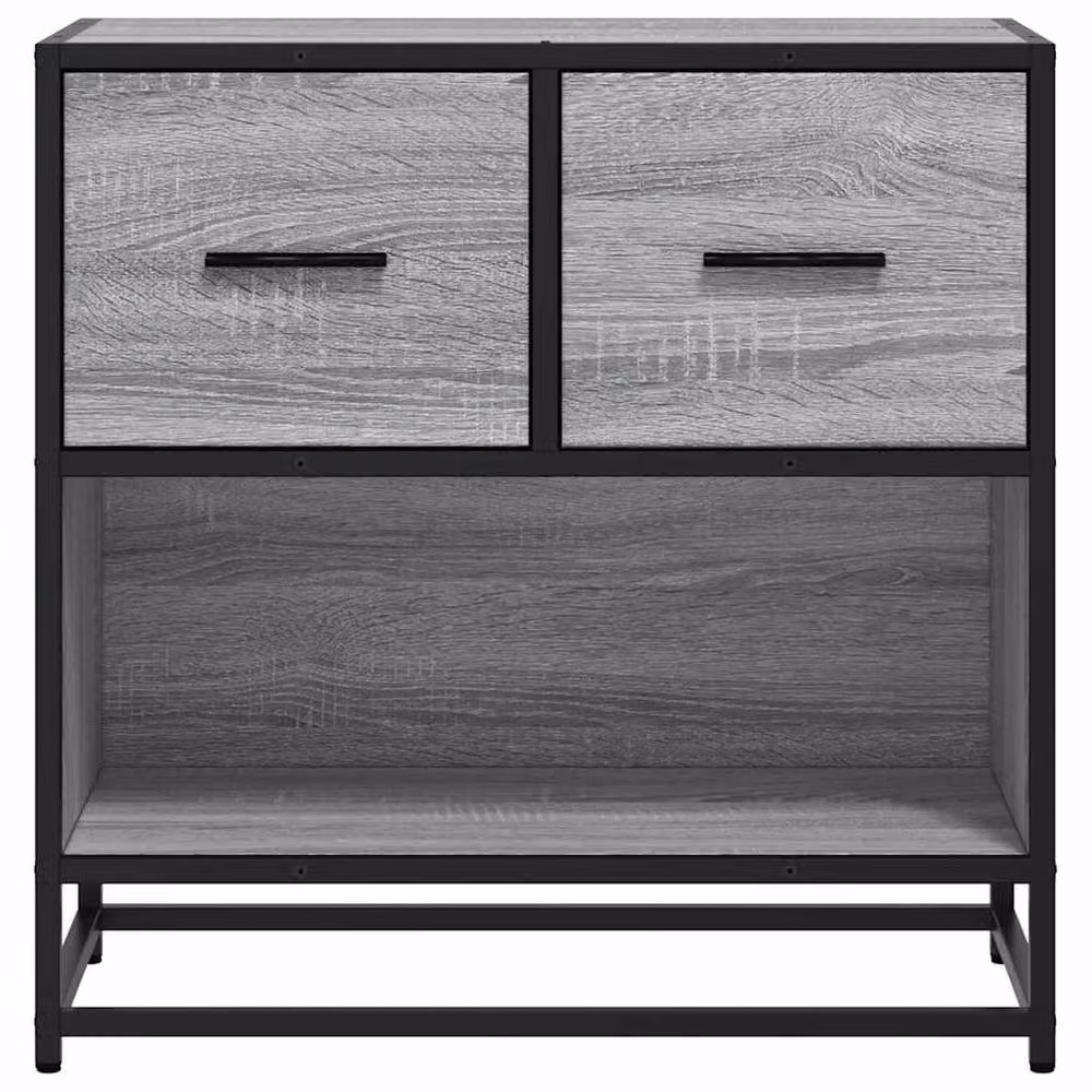 Berkfield Home Grey Sonoma Bedside Cabinet in Engineered Wood and Metal, W/D/H: 60 x 31 x 60 cm – 4