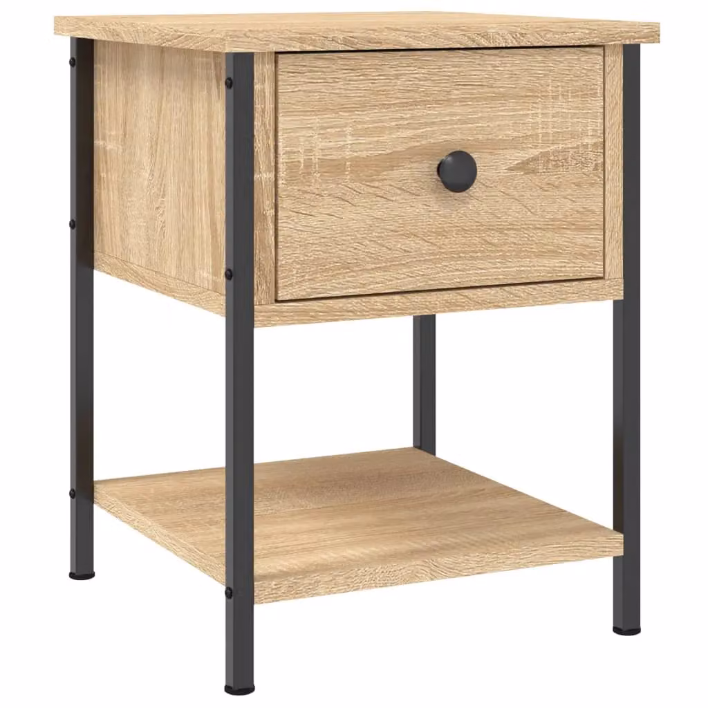 Berkfield Home Sonoma Oak Bedside Table in Brown, W/D/H: 34 x 35.5 x 45 cm – 2