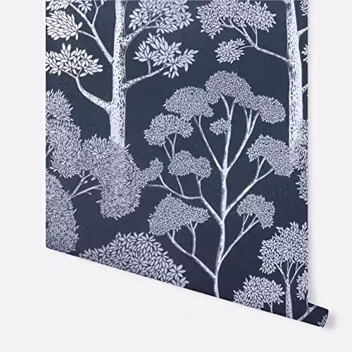 Arthouse Delamere Botanical Floral Wallpaper in Blue and Silver, Full Roll – 3