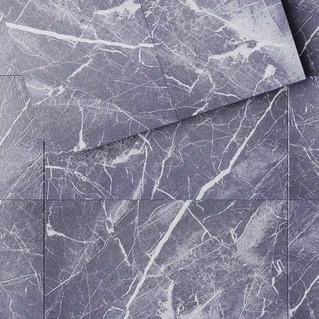 Komore 16-Piece Click-Lock Stone Look PVC Flooring in Grey and White Crackle