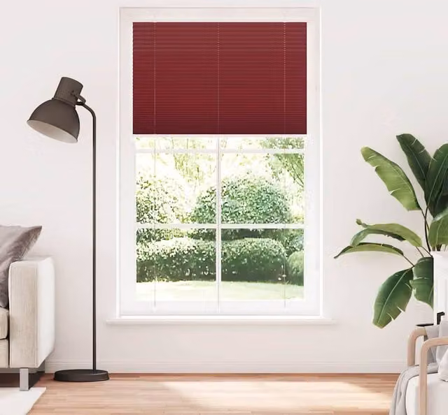 Berkfield Home Single Pleat Corded Blind in Bordeaux Red, W: 120 cm, H: 200 cm – 1