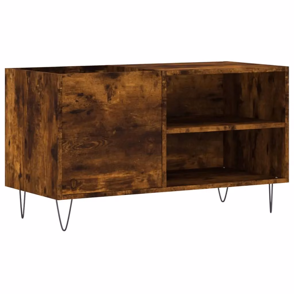 Berkfield Home Record Cabinet in Smoked Oak Brown, W/D/H: 85 x 38 x 48 cm – 2