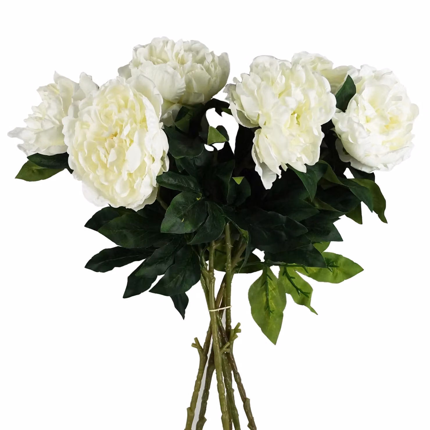 Leaf Artificial Cream Peony Stem in White and Beige, Height: 80 cm – 3