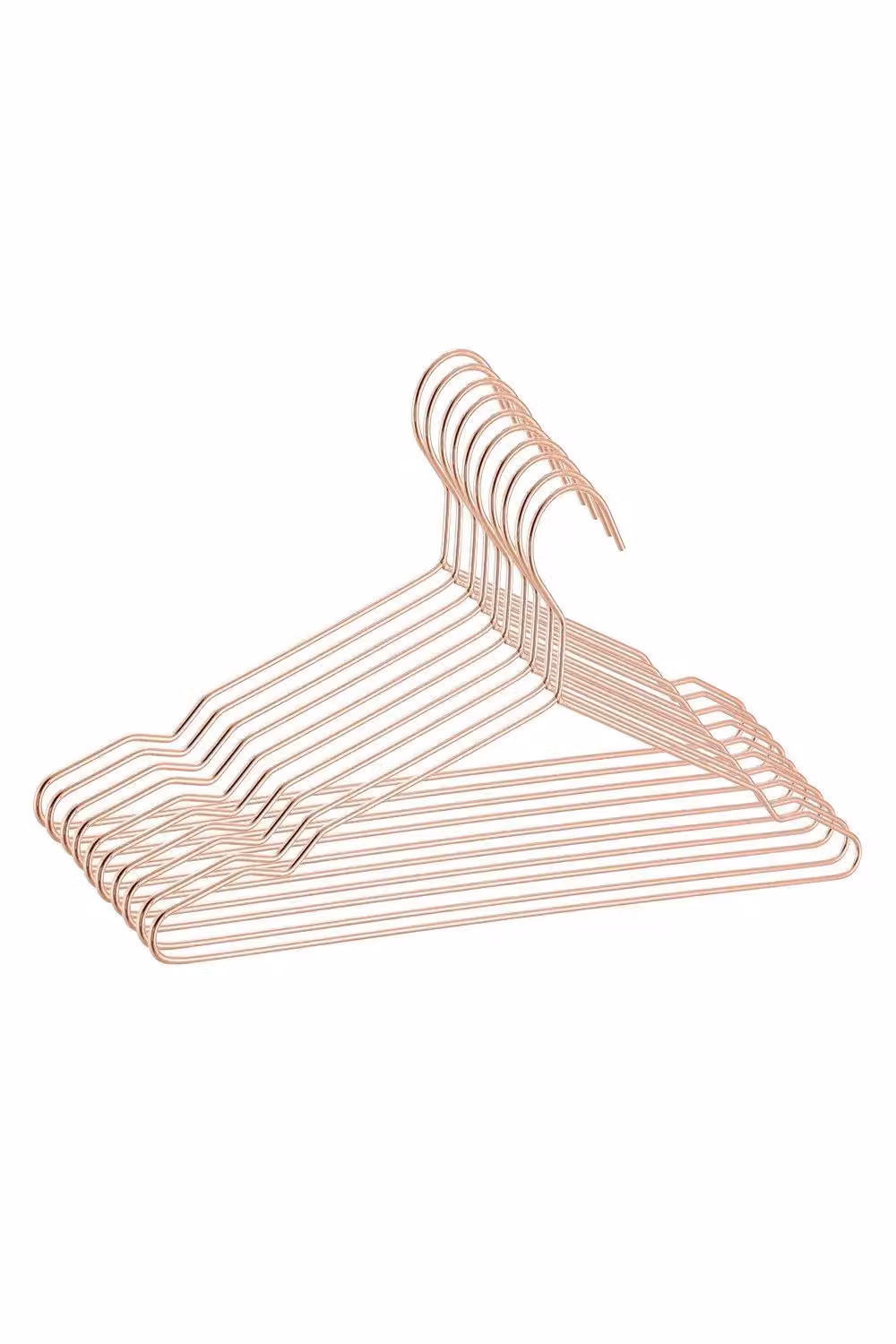 H&O Direct Set of 20 Space Saving Metal Clothes Hangers in Gold – 2