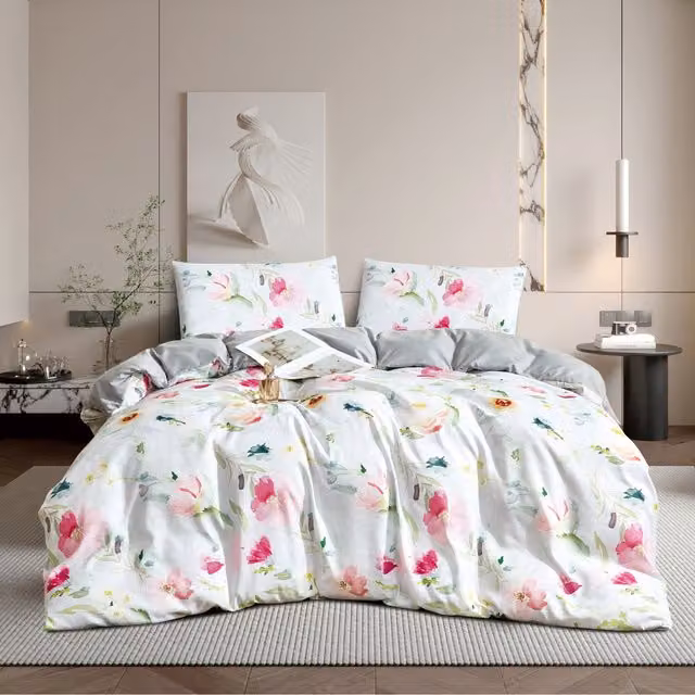 Ezysleep Floral Nature Duvet Set and Pillowcase in Multicolour Pink, 200 cm