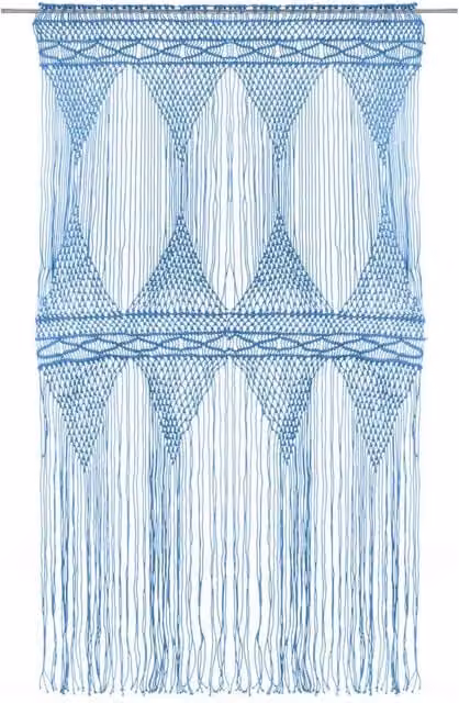 Berkfield Home Blue Macrame Curtain, W: 140 cm, H: 240 cm