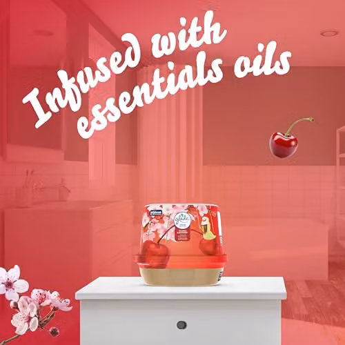 Glade Bathroom Gel Air Freshener Odour Eliminator, Floral Cherries, 180g – 3