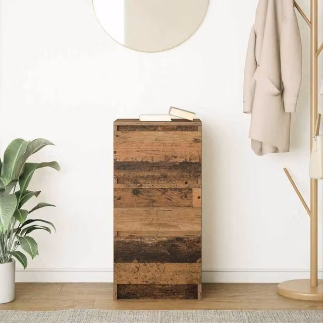 Berkfield Home Rustic Old Wood Sideboard in Brown, W/D/H: 37.5 x 35 x 76 cm – 1