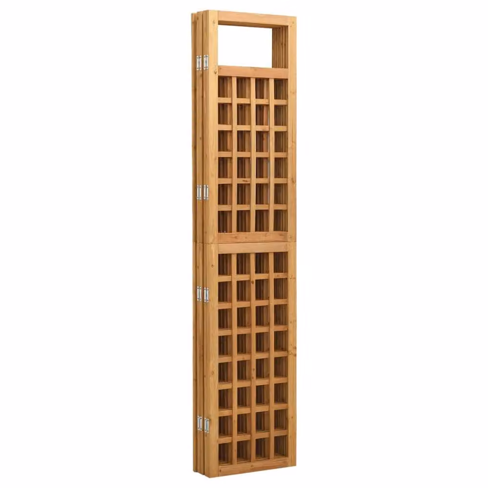 Berkfield Home 5-Panel Trellis Room Divider in Brown Solid Fir Wood, W/H: 201.5 x 180 cm – 3