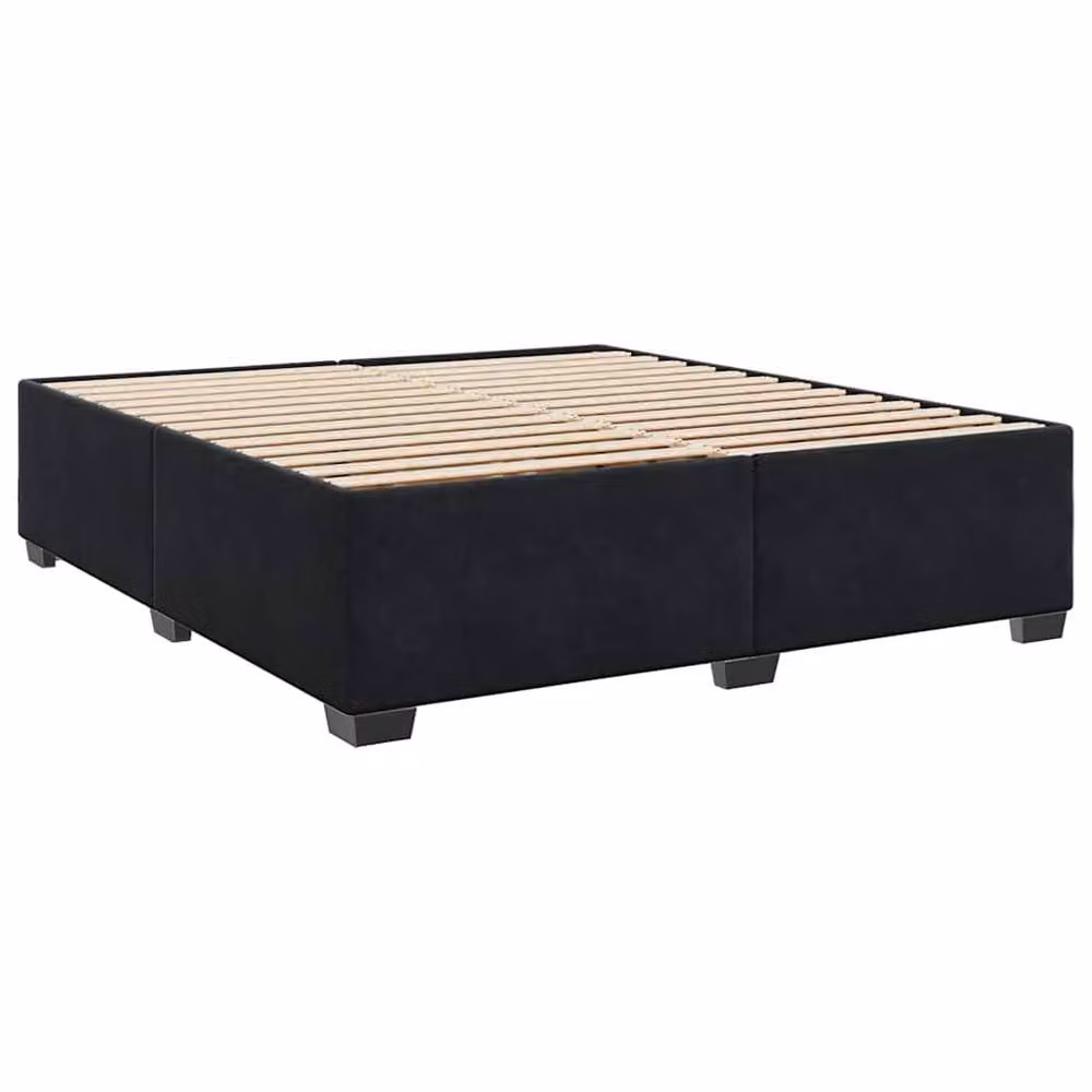 Berkfield Home Super King Upholstered Velvet Bed Frame in Black, W: 200 cm x D: 180 cm – 3
