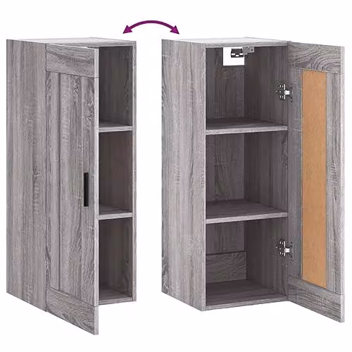 vidaXL Wall Mounted Cabinet in Grey, W/D/H: 34.5 x 34 x 90 cm – 3