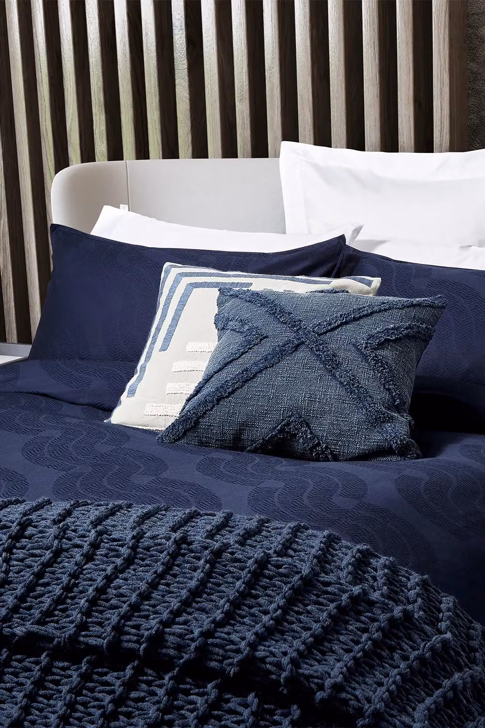 Nalu Nicole Scherzinger Leilani Blue Cotton Mako Satin Duvet Cover and Pillowcase Set, W: 140 cm, H: 200 cm – 2