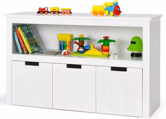 Kelvenix 3-Drawer Toy Chest and Cube Shelf in White