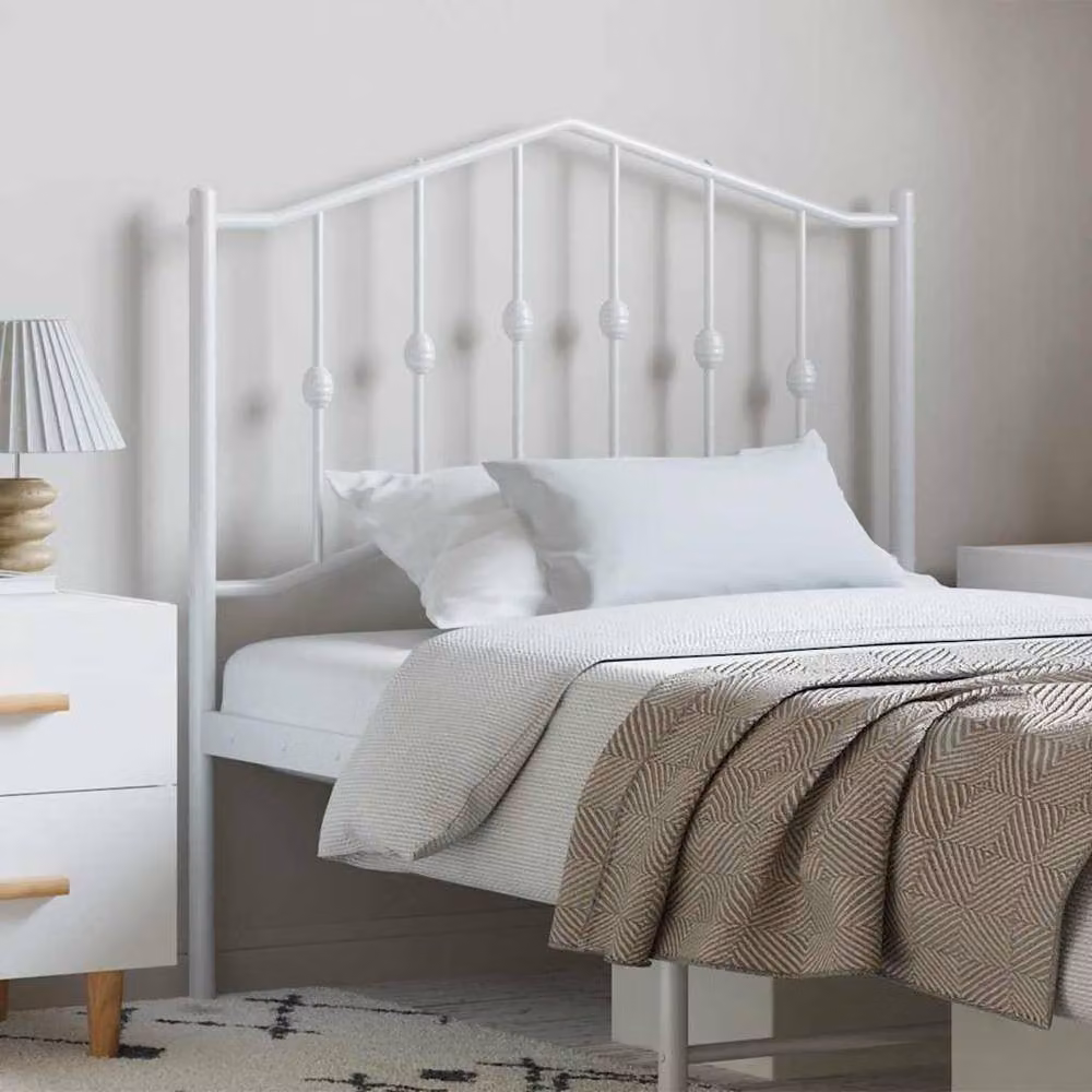 Berkfield Home Classic Metal Headboard in White, Width: 100 cm – 2