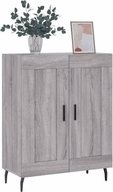 Berkfield Home Grey Sonoma Sideboard, W/D/H: 69.5 x 34 x 90 cm