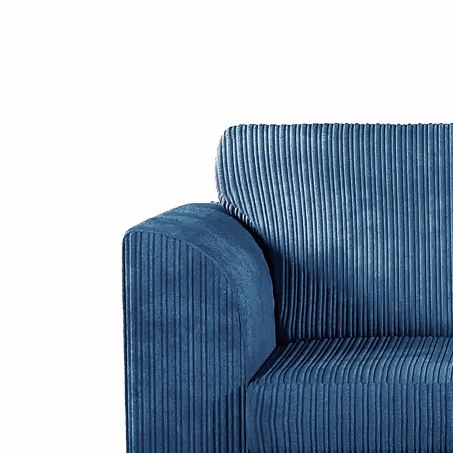Furnishings For Less UK Luxor Jumbo Cord Fabric Armchair in Mid Blue – 4