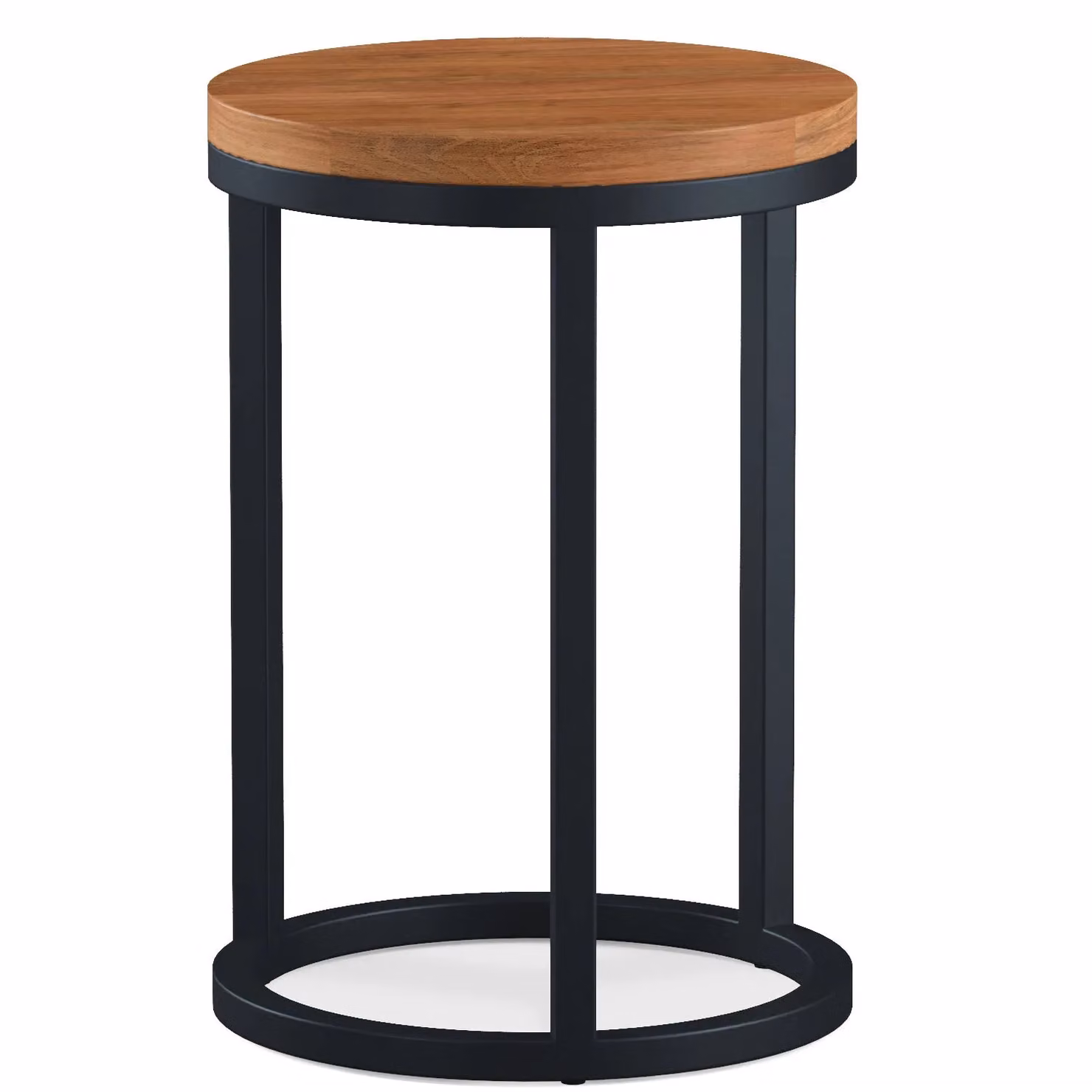 Rest Relax Sierra Acacia Wood and Metal Circular Nest of 2 Tables in Brown and Black – 2