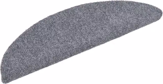 Berkfield Home Self-adhesive Needle Punch Stair Mats, Grey, W/D/H: 56 x 17 x 3 cm
