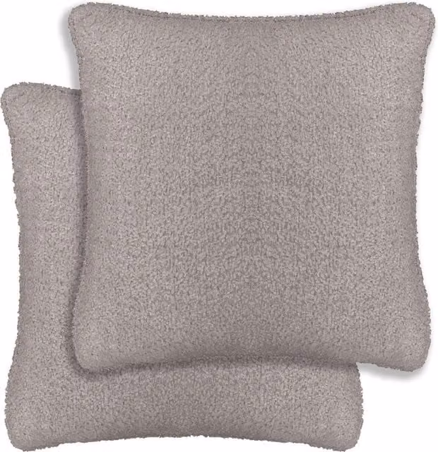 Enhanced Living Royale Boucle Cushion Covers, Pair, Silver, W/D/H: 43 x 43 x 43 cm