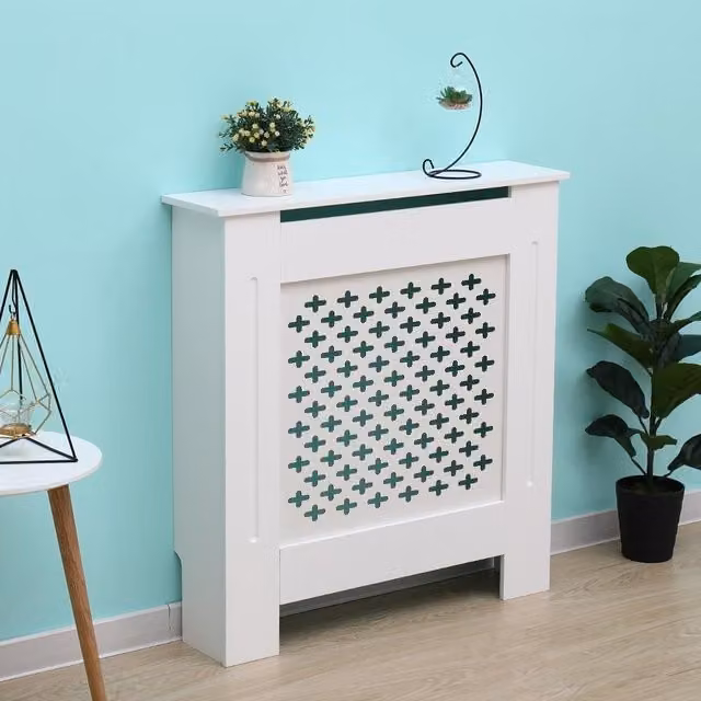 Home Source Small Modern MDF Wooden Radiator Cover in White