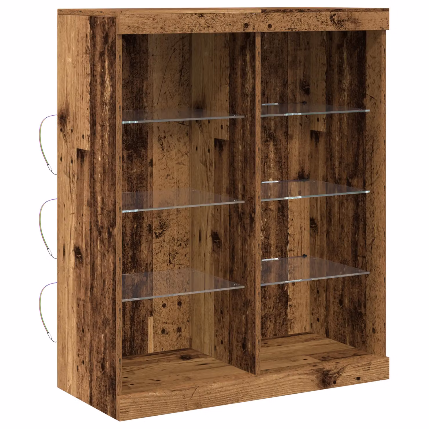 Berkfield Home Rustic Wood Sideboard with Integrated LED Lights in Brown, W/D/H: 41 x 37 x 100 cm – 2