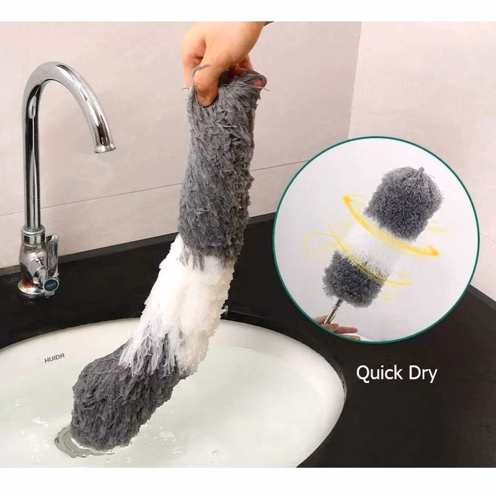 NESTLUNE Grey and White Feather Duster with 280 cm Telescopic Handle, W/D/H: 100 x 15 x 15 cm – 4