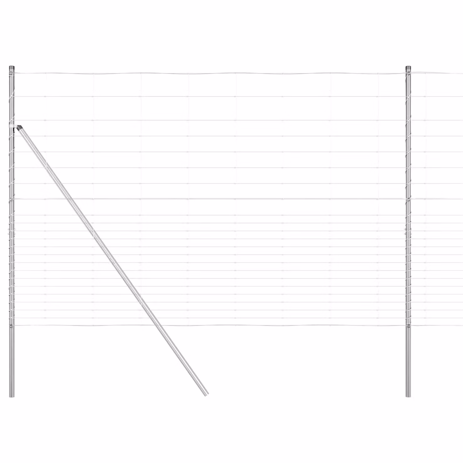 Berkfield Home Field Fence Galvanised Steel in Silver, H: 160 cm, W: 25 m – 2