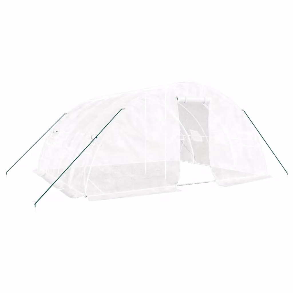 Berkfield Home Freestanding Steel Frame Greenhouse in White, W: 5 m, D: 4 m, H: 2.3 m – 2