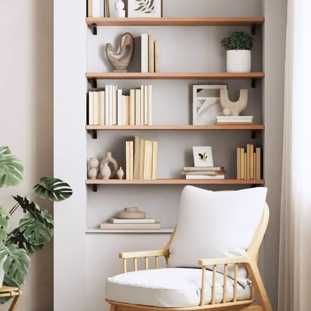 Berkfield Home Wall Mounted Oak Shelf with Integrated Lighting, Light Brown, W: 100 cm, D: 30 cm, H: 2 cm – 1