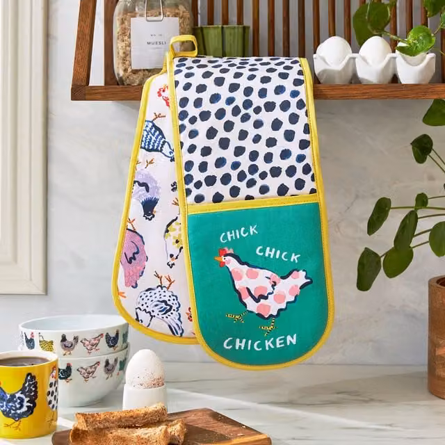 Ulster Weavers Chick Chicken Cotton Double Oven Glove in Yellow – 1