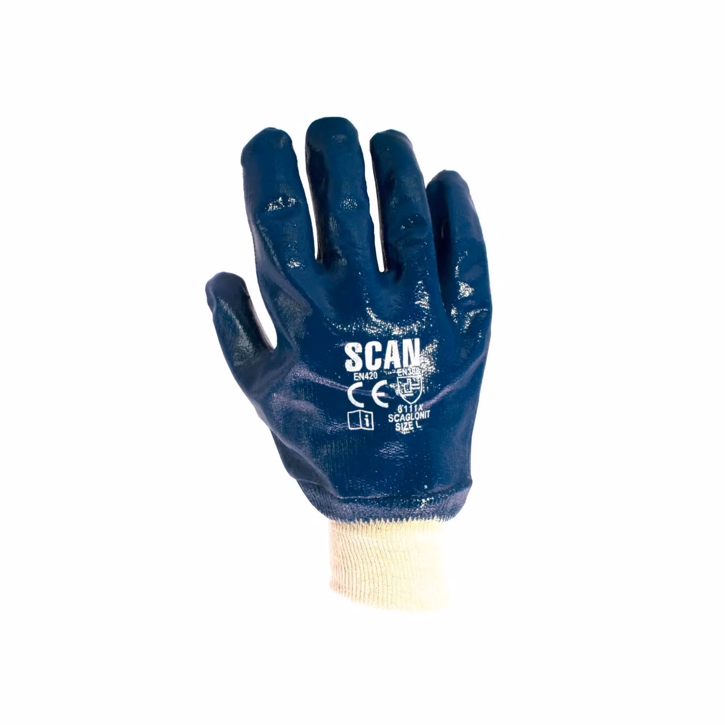 Scan Nitrile Knitwrist Heavy-duty Gloves in Blue and Multicolour – 2