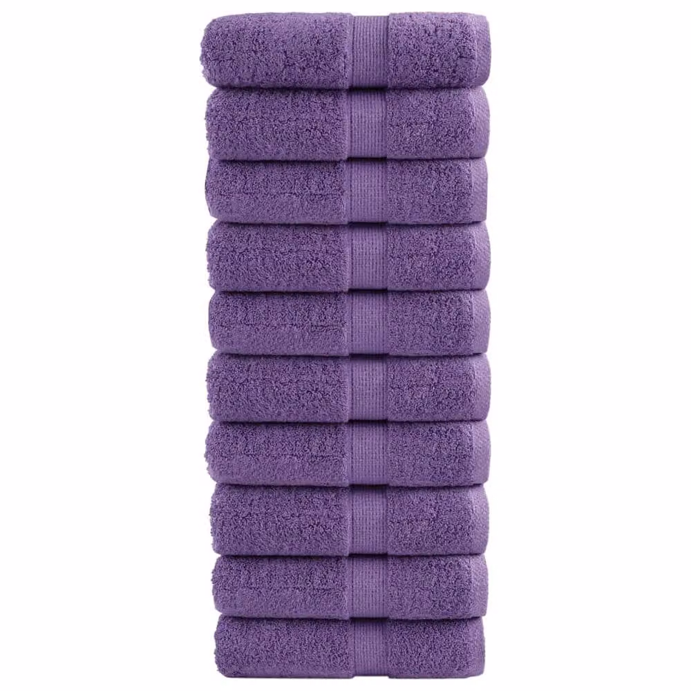 Berkfield Home SOLUND Premium Cotton Soap Towels, Purple, 10 pcs, W/D/H: 30 x 30 cm, 600 gsm – 2