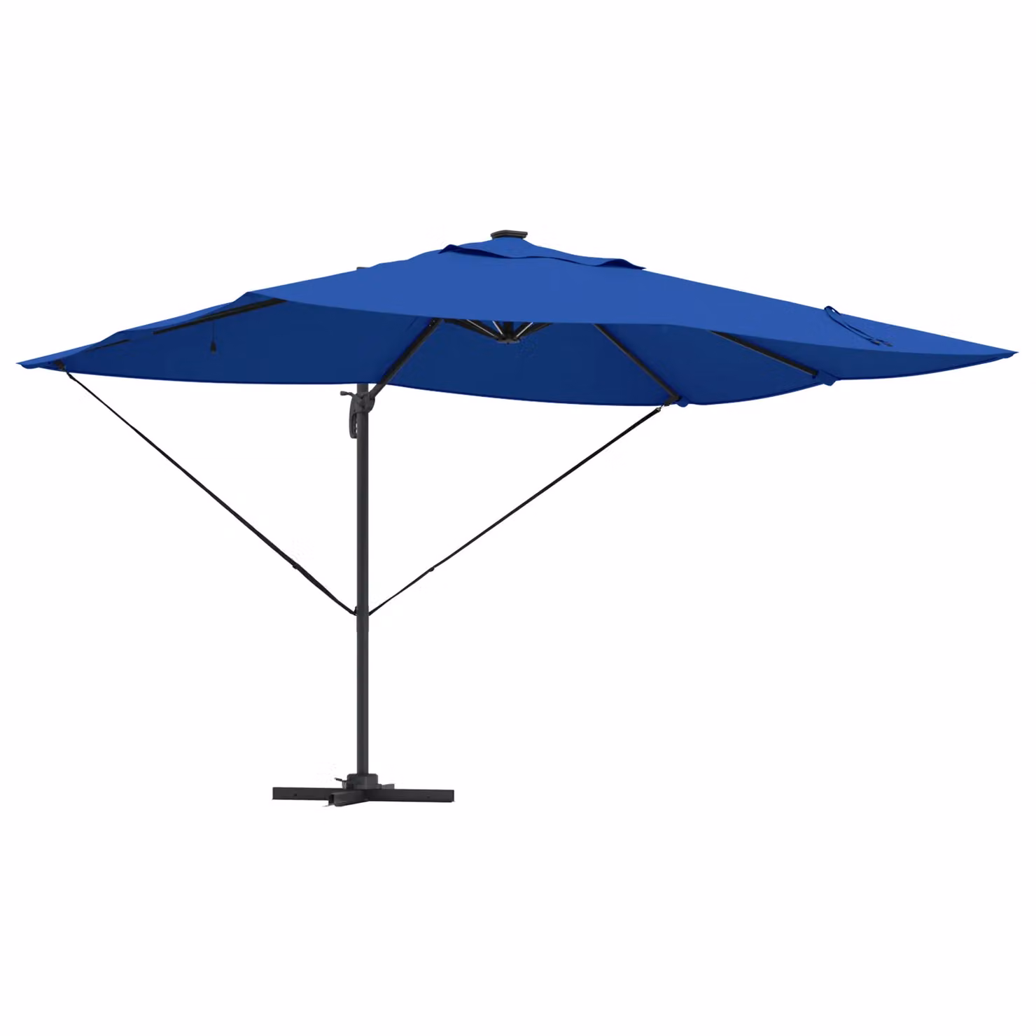 Berkfield Home Roma Cantilever Parasol with LEDs in Azure Blue, Aluminium, W/D/H: 352 x 251 x 265 cm – 2