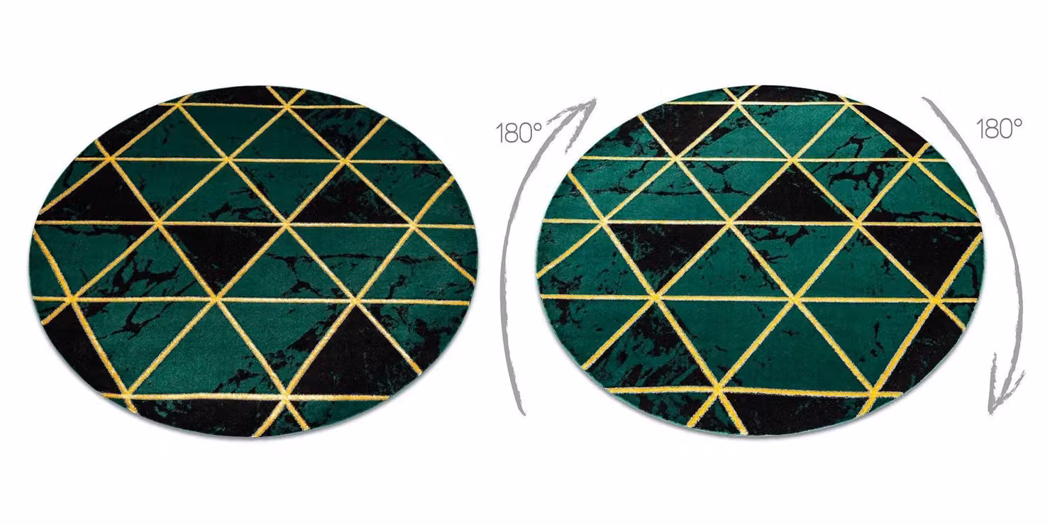 RugsX Emerald Round Green Geometric Rug, Diameter: 200 cm – 2