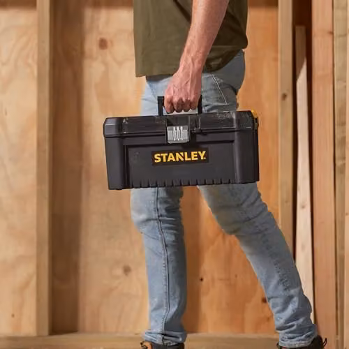 Stanley Basic Toolbox with Organiser Top and Inserts, Black, W: 50.0 cm, D: 40.6 cm, H: 19.5 cm – 12