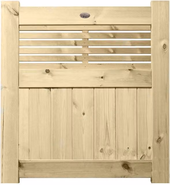 Premier Garden Supplies URBAN Interlocked Tongue Groove Pressure Treated Garden Gate with Vogue Trellis Top, Width: 90 cm